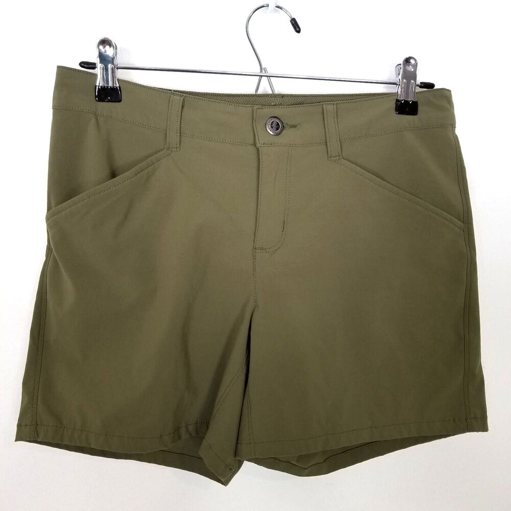Patagonia Women's Quandary Shorts Sz 4 Olive Green Nylon Hiking Outdoor Pockets